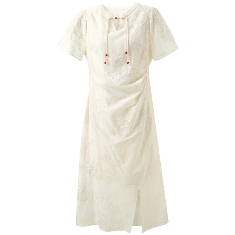 Sancai Plus Size Embroidered Floral A-Line Dress