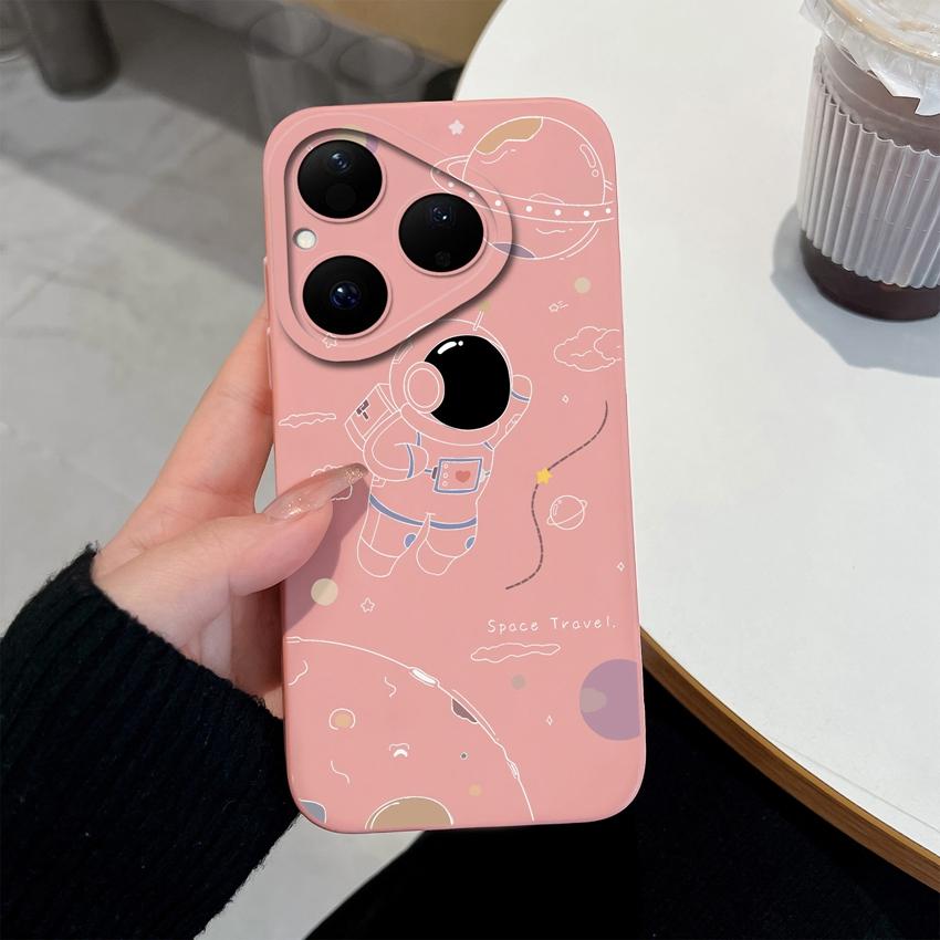 Case For Huawei Pura 80 Pro Nova Y61 Y70 Y72 Y90 4E 5T 6 7 8 9 SE Cute Astronaut Phone Cover Soft Silicone Anti Drop Protective Shell For Huawei Cases