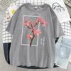 Cherry Tree In Full Bloom Printing Female Tshirt Street Breathable T Shirt Soft Fashion Short Sleeve Oversized Sport T Shirts