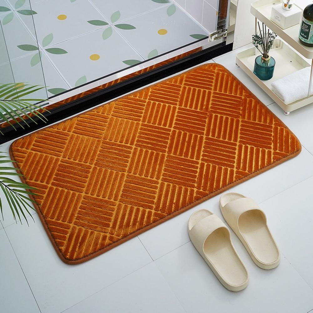 

Коврик для ванной комнаты, нескользящие ковры для умывальника, боковой коврик для ванной, коврик для двери в душевую кабину, пена с эффектом памяти, 3D-подкладка 40cmx60cm темно-желтого