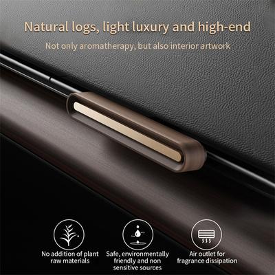 Bil Luftfräschare Legering Massivt Trä Långvarig Doft Aromaterapi Luftutlopp Diffusor Bildekorationstillbehör