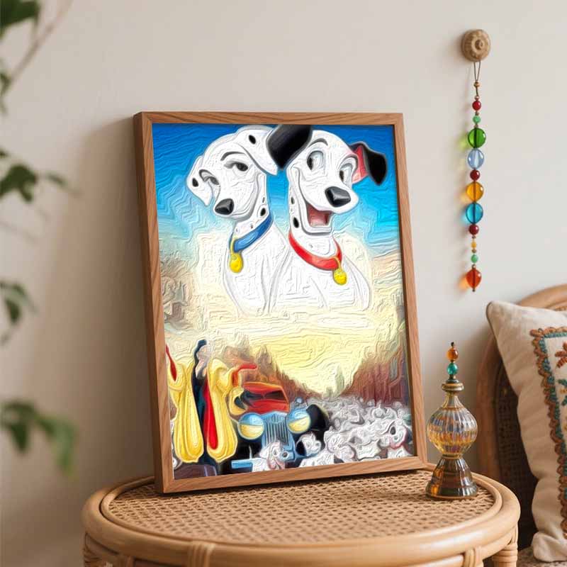 Disney 101 Dalmatians oil paint by numbers painting kit handmade diy home decor gifts for artsy wall hanging craft hobby decor supplies