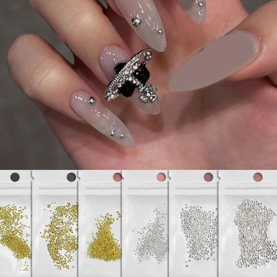 

1000 шт., бусины для ногтей, украшения для ногтей, металлические круглые украшения для ногтей «сделай сам», маникюрные аксессуары, поделки для ногтей, макияж для глаз, боди-арт, декор для телефона 1.5mm золотистый