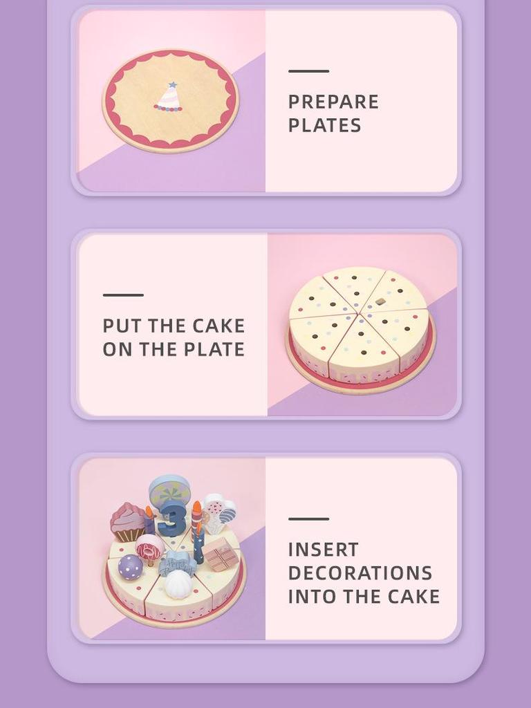 Educational Wooden Playhouse Cake Toys for Kids - Perfect Birthday Gift