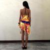 2026 European and American summer new printing fashion suspender backless niche sexy hot girl vacation dress