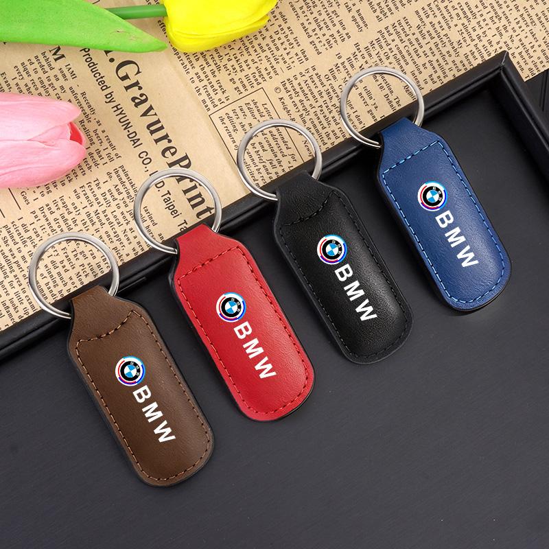 Luxury Leather Car Badge Keychain Keyring Metal Key Ring For BMW 50th Anniversary 1 3 5 7 Series G30 G20 E87 E92 E30 X1 X3 X5 X6 ulbn07