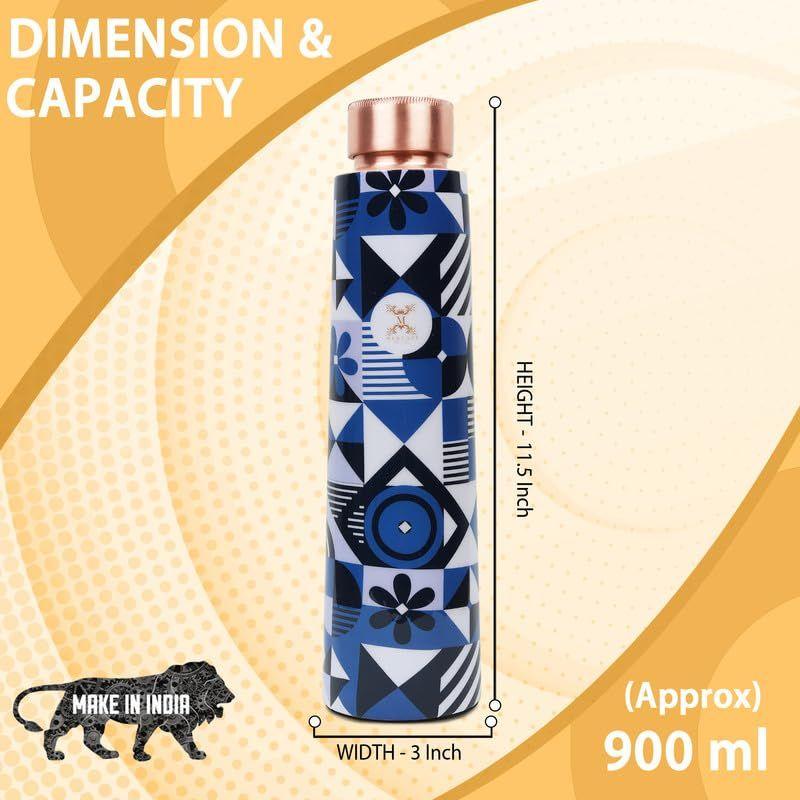 Pure Copper Water Bottle Experience The Benefits Of Pure Copper Water Bottle-Joint Less, Leak Proof (900Ml)