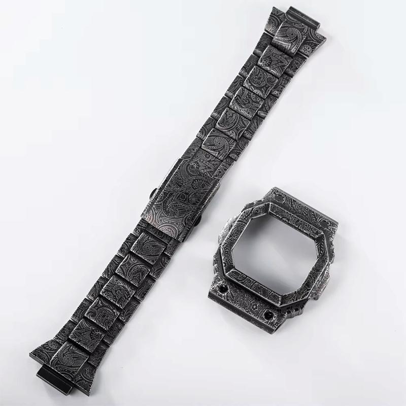 GX56 GX56BB Metallgehäuse Armband Mod Kit Für G-SHOCK Casio GX-56 GXW-56BB Edelstahl Lünette Armband gx56 retro Paisley Muster Set