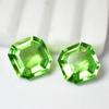 High Quality Natural Green Certified Peridot 14 Ct Square Cut Pair Gemstone