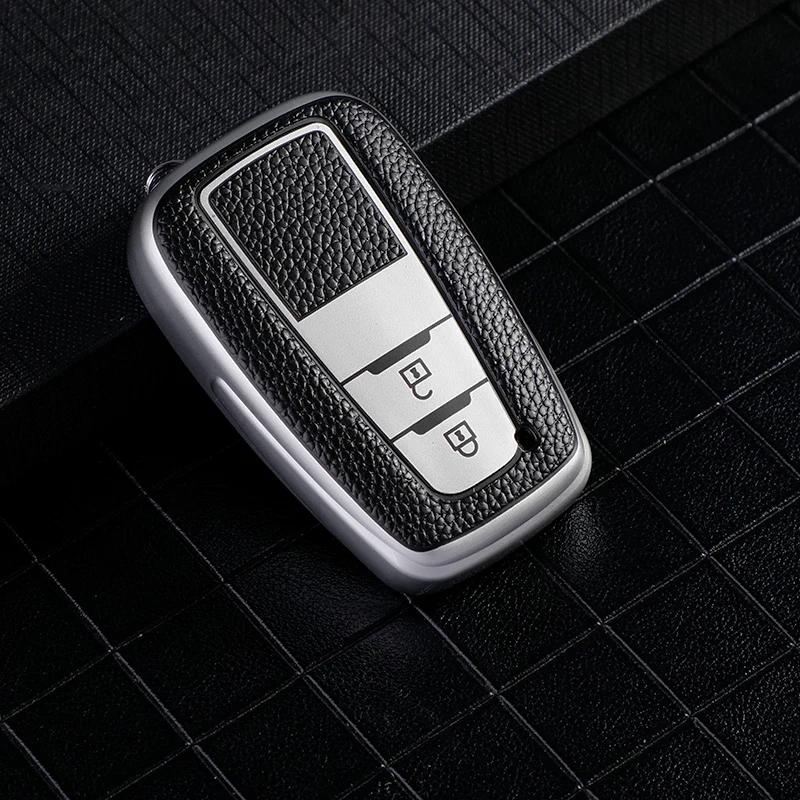 Car Key Case Cover for Toyota Camry Prado 2017 2018 CHR Prius Car Cross Smart Remote Fob Key Shell Accessories New TPU Leather