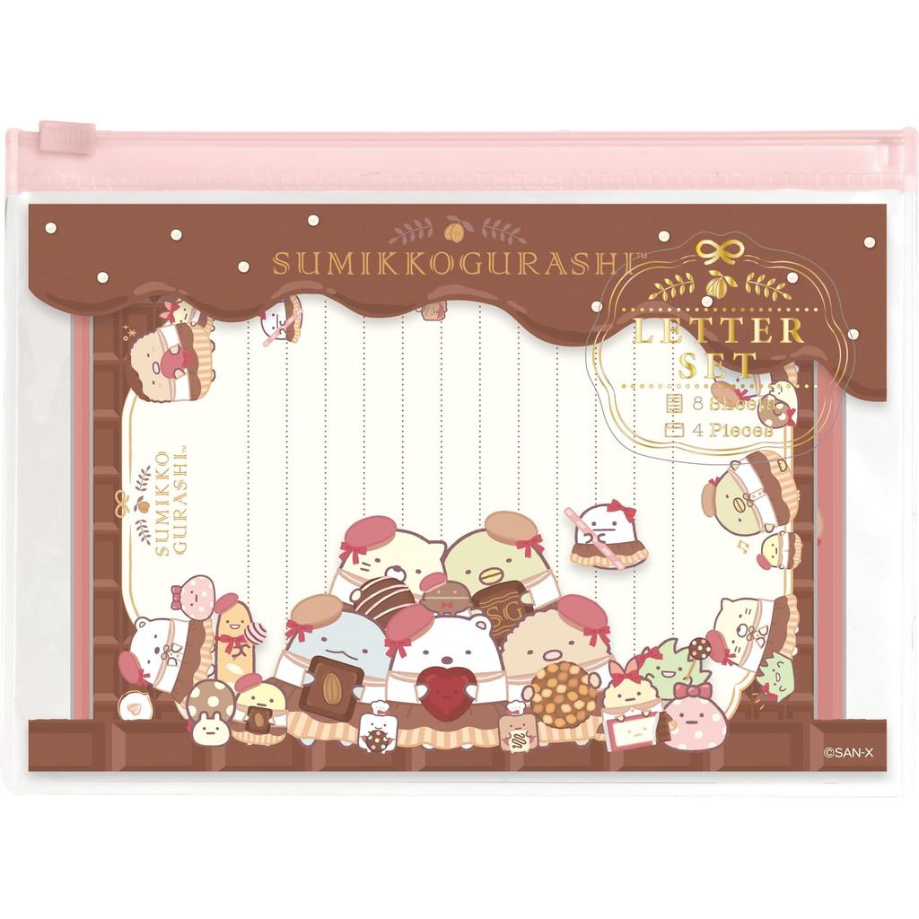 Sumikkogurashi Messe im Café Etui Briefpapier-Set LH82601 H140 x B190mm San-X "Schokolade Sumikko"