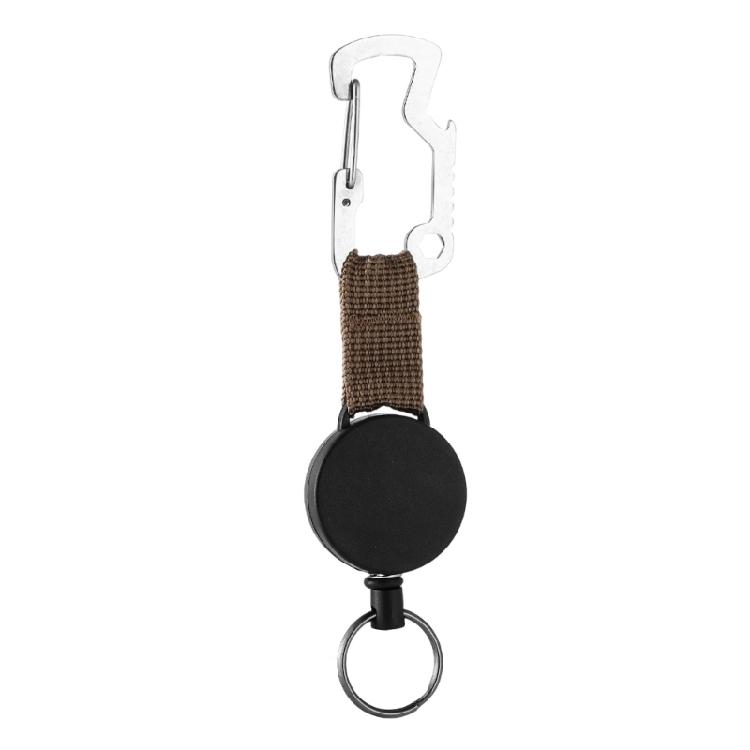 Retractable Keychain Badges Holder with 23.62inch Steel Retractable Cord Keychain Tool Steel Wire Rope Buckles Key Holder хаки