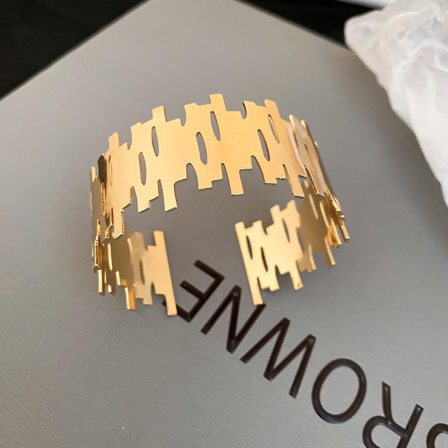 European-American Irregular Concave Bangle: Chic, Cold Style Luxury Bracelet for Women