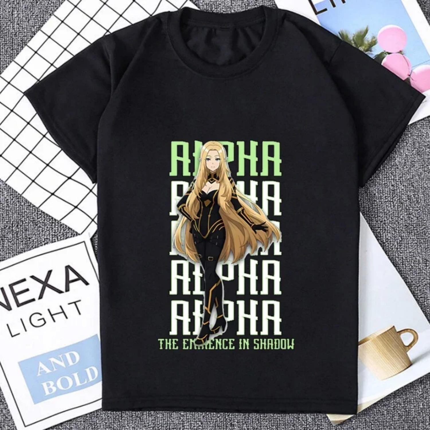

2025 new model Waifu Printed The Eminence in Shaw Japan Anime Cotton T-shirt Soft Cool Man T Shirt Casual Loose Streetwear Hip H S чёрный