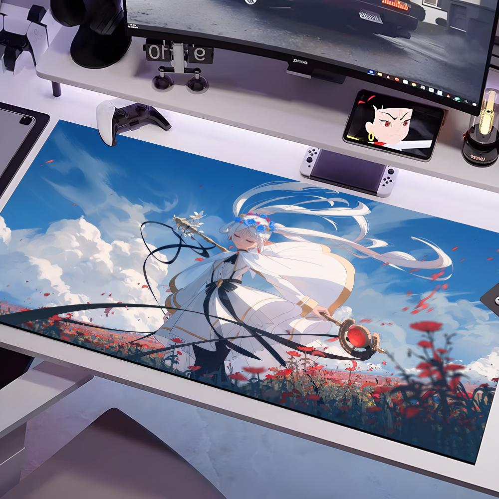 Frieren Mouse Pad Multiple Sizes Large Square Computer Office Game Table Mats Rubber Anti-slip Mousepads 600x300x2mm