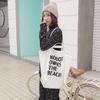 Literary and Simple Letter Shoulder Canvas Bag Female Student Large-capacity Portable Shopping Bag