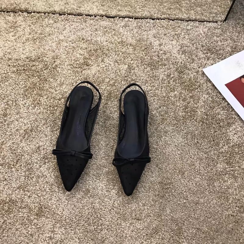 Fashion 2025 New Sandals Women Flat Baotou  Mesh Breathable Bow-knot Sandalias Fashion Summer Low Heels Pointed Shoes Female