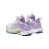 Anta Kids Wind Chaser 6.0 Test Measurement Shock Absorption Wear Resistant Low Top Running Shoes Kids Running Shoes White Purple 322429901-2