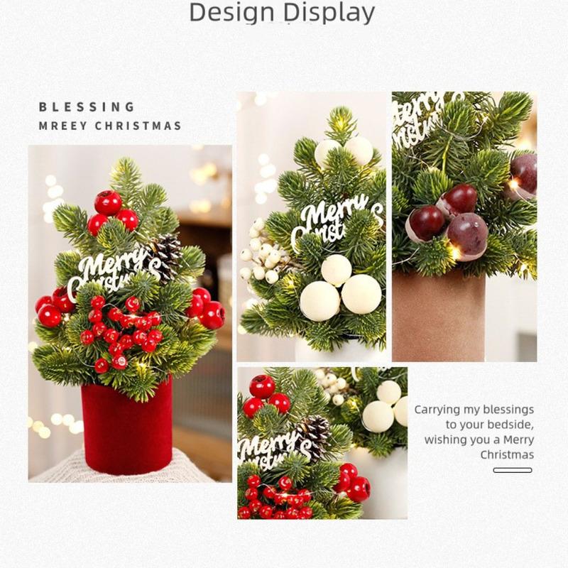 Mini Christmas Tree 21*32cm Artificial Mini Christmas Tree Holiday Indoor Fireplace Christmas Decoration DIY Christmas Kit