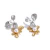 Yhpup Fashion Imitation Pearls Flower Drop Earrings for Women Stainless Steel Korean Style Elegance Popular Jewelry Gift