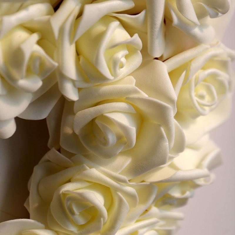 Silk Rose Flower Wreath for Home Wedding Door Decoration Heart Shaped Garlands