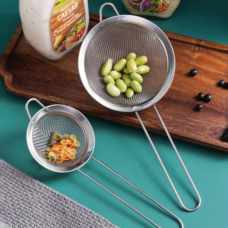 3Pcs Stainless Steel Fine Mesh Flour Sifter Set With Handle For Baking Cake Powder Sieve Kitchen Cooking Strainer Accessories