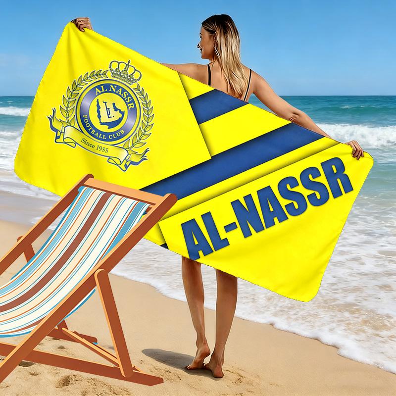 Al Nassr FC Print Beach Towel, Large Soft Quick Dry Towel for Beach Camping Swimming