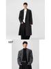 2025 Men's Double-Breasted Wool Trench Coat - Mid-Length, Padded Shoulders, Over-the-Knee Fit, Autumn/Winter Collection