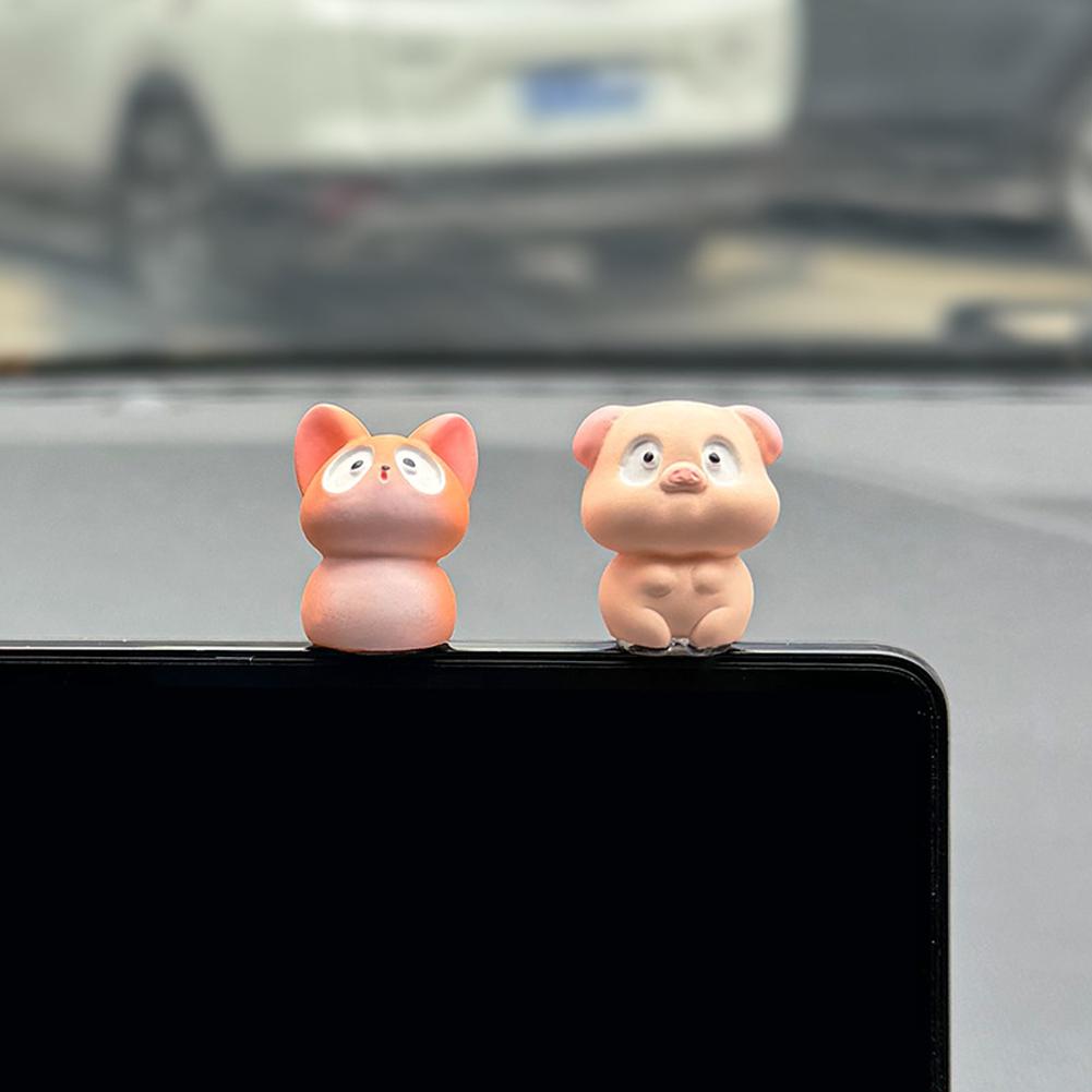 Car Center Console Dashboard Cute Cartoon Friendly Animals Ornament Interior Decoration for Girls Gifts Car Interior Accessories