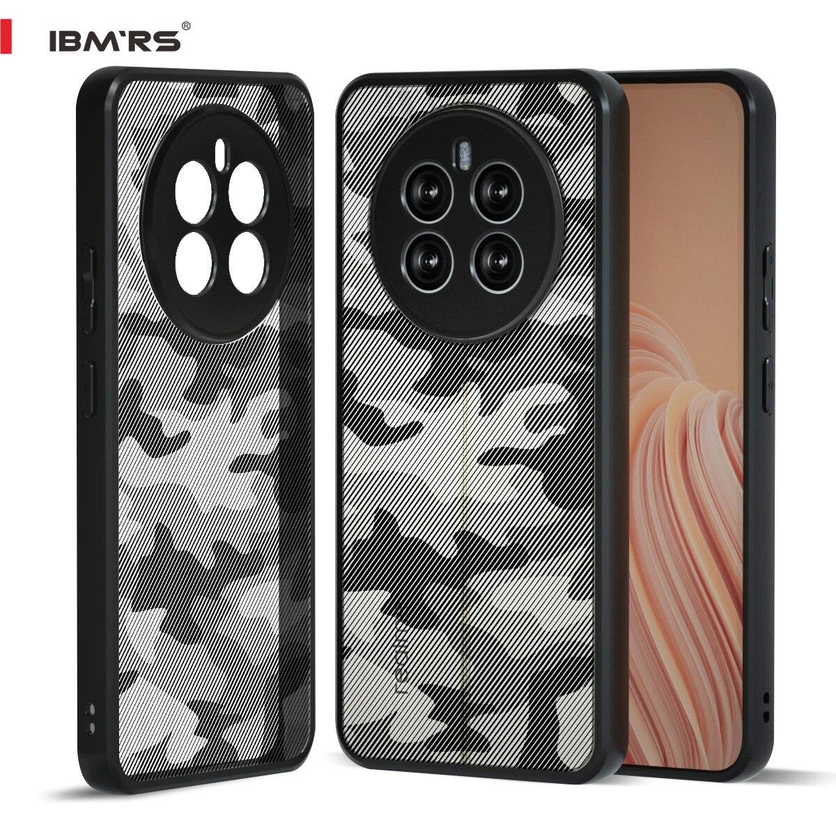 

(Comes with wrist strap)IBMRS for Realme 12+ Case, Prevents Accidental Drops Non-Slip Anti-Yellowing Camo Transparent Phone Cover Art Camo