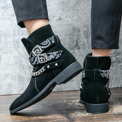 Fashion Mens Boots New Punk Trendy Boots High Quality PU Leather Mens Casual Shoes Designer Cowboy Botas for Men Chelsea Boots