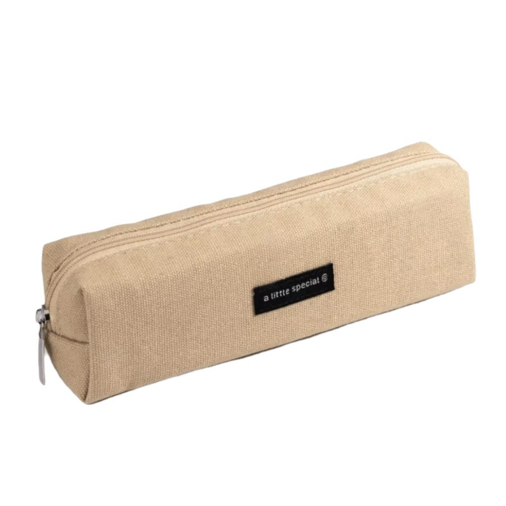 Small Size Canvas Pencil Case Solid Color Pencil Organizer Case  Stationery Storage