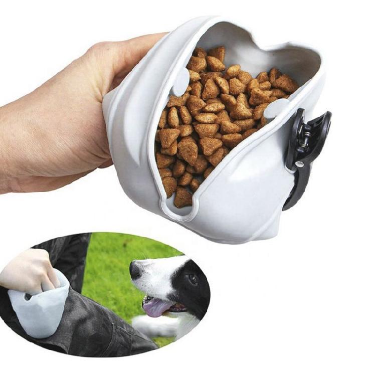 Silicone Dog Treat Pouch Training Bag Magnetic Seal Waist Clip Safe Material