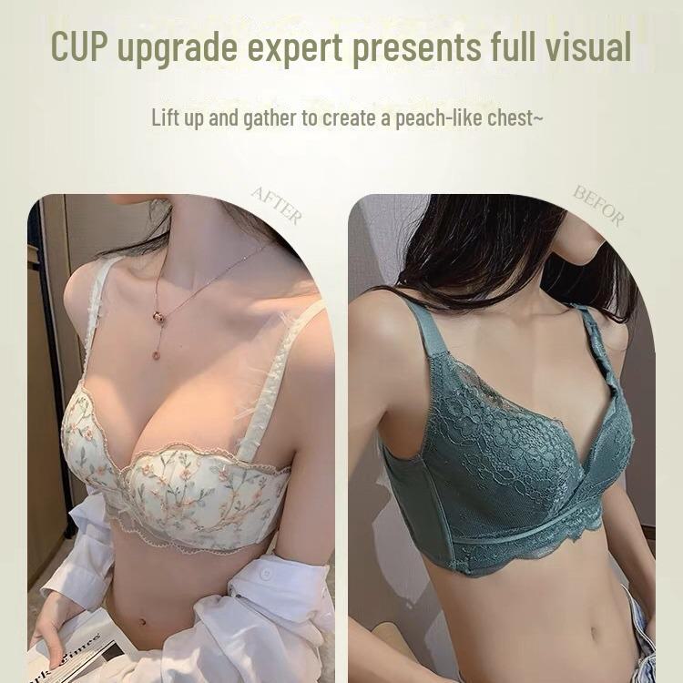 French Lace Wireless Anti-Sag Bra Set - Small Chest Support