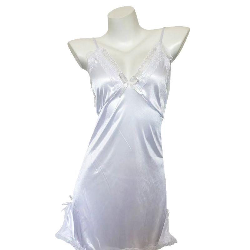 Elegant Lace Camisole Nightgown Set with Slit - Quick Release Design 