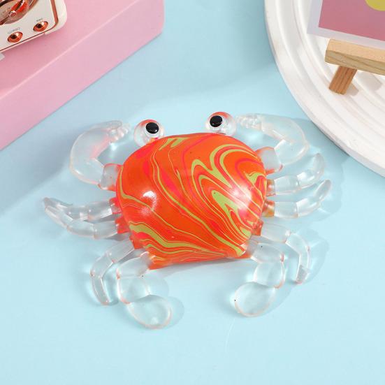 Crab Squeeze Toy Slow-Rising TPR Fidget for Stress Relief Cute Transparent Claws Portable Decompression Gadget for Kids Adults