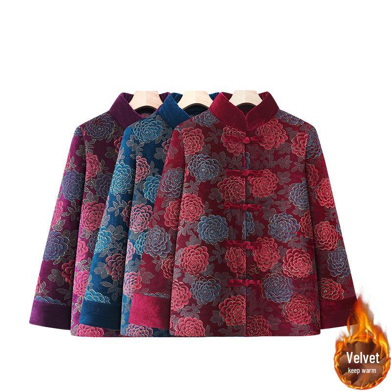 Winter Coat for Elderly Women: Fleece-Lined, Thickened Cotton Jacket for Grandma and Mom (70s, 80s) - Warm and Stylish
