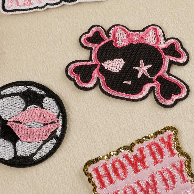 Embroidery Stickers Clothes and Hats Accessories Cartoon English Football Adhesive Patch Stickers Clothing Accessories Cloth Stickers