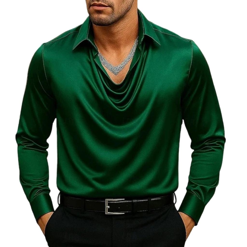 Men's  Temperament  Solid Color  Dangling  Shirt
