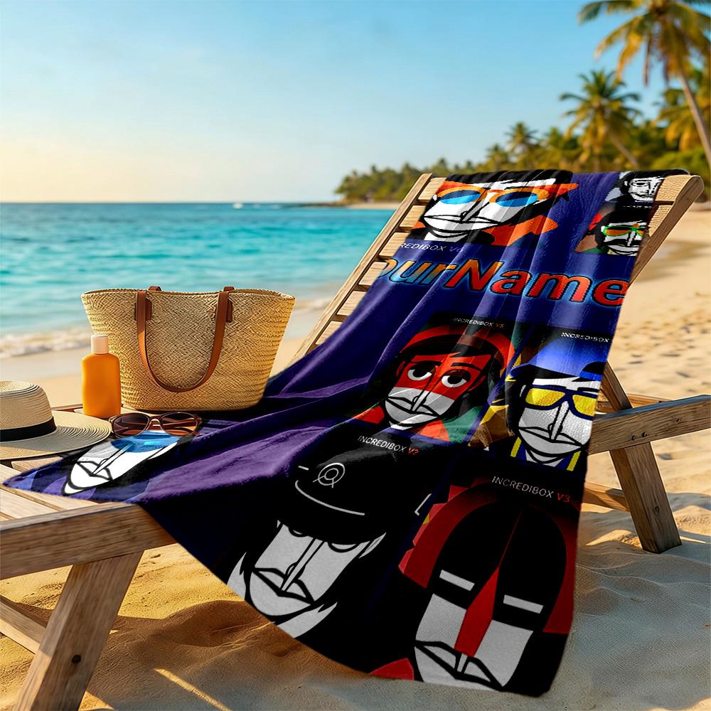 Incredibox Customizable Name Beach Towel Quick-Dry Soft Microfiber