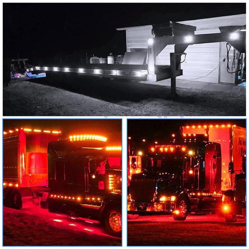 24V LED Truck Side Marker Lights, Blue Flowing Brightness Visibility Signal Lamps for Heavy Vehicles Enhanced Visibility