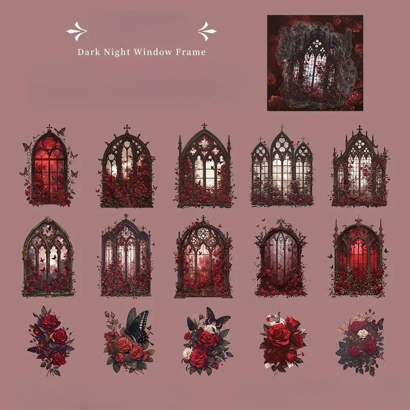 15pcs Kawaii Stationery Stickers The Phantom of The Dark Diary Planner Junk Journal Decorative Scrapbooking Craft Stickers