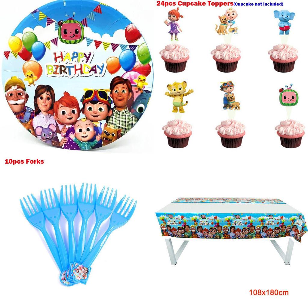 Vibrant Family Birthday Party Supplies Set With Cheerful Plates And Decor Elements