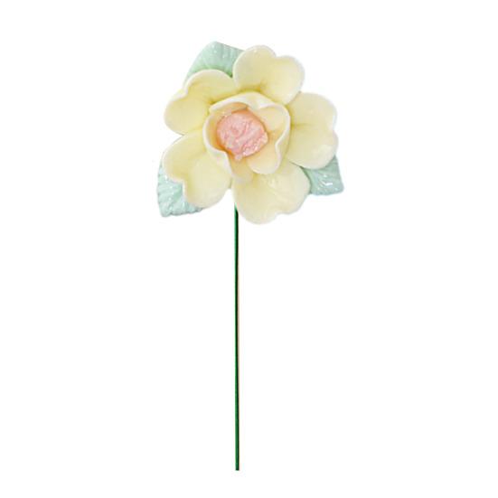 Keramisk blomma med stjälk Realistisk handgjord konstgjord blomma Hem Kontor Vardagsrum Vas Färgglad falsk blomdekoration