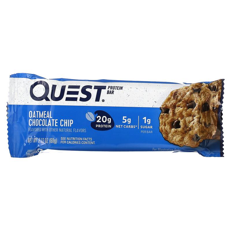 Protein Bar, Oatmeal Chocolate Chip, 4 Bars, 2.12 Oz (60 G) Each