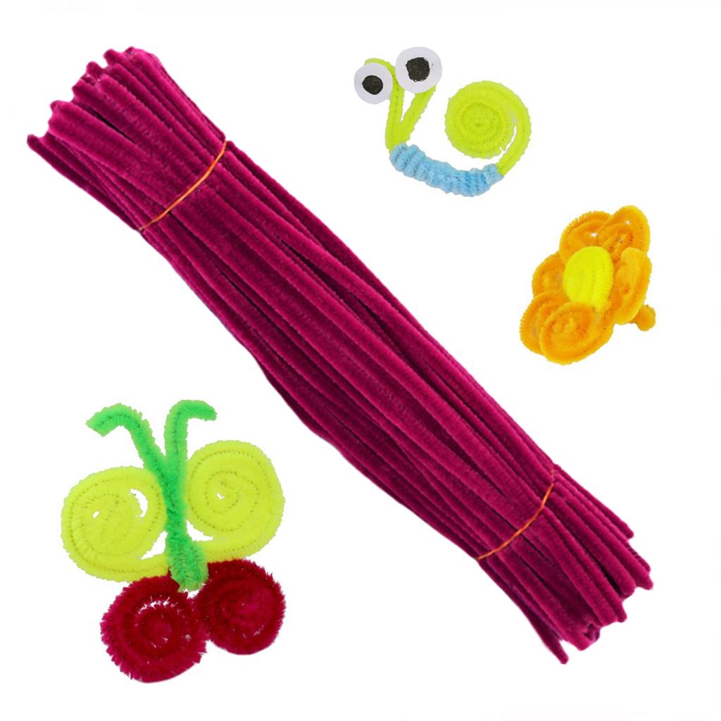 40 Colors Chenille Stems 100pcs Pipe Cleaners Plush Tinsel Stem Wired Sticks Twist Stick Hair Strip DIY Craft Educational Toys