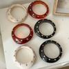 Vintage Geometric Chunky Punk Jewelry Fashion Retro Bangle Irregular Rivet Resin Bracelet  Women