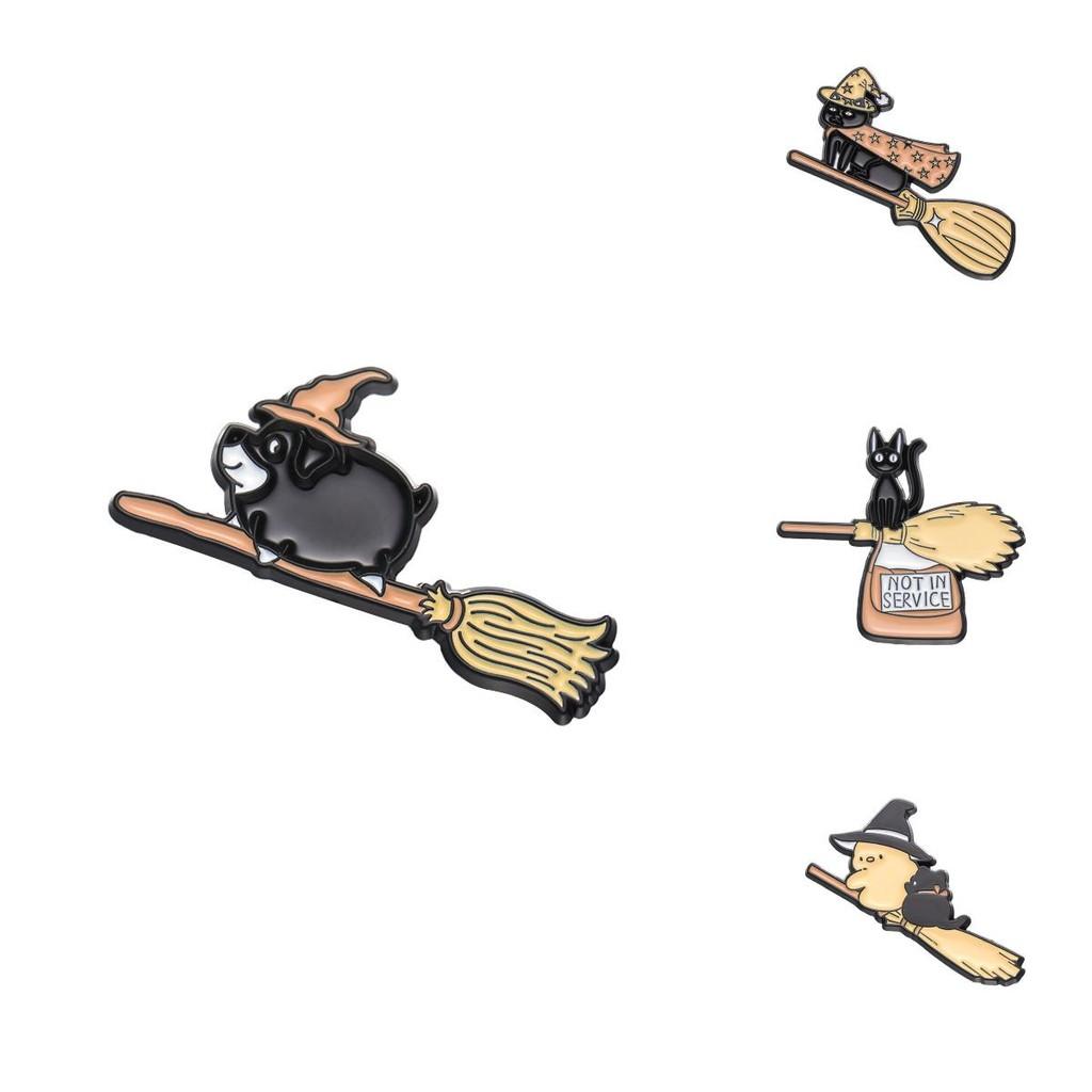 Adorable Cartoon Animal Creative Cat Brooch Cute Black Metal Badge For Outfits