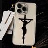 Jesus Cross Silhouette Print Phone Case for iPhone 17 16 15 14 13 12 11 16E Series Pro Max Plus Double Layer Protection