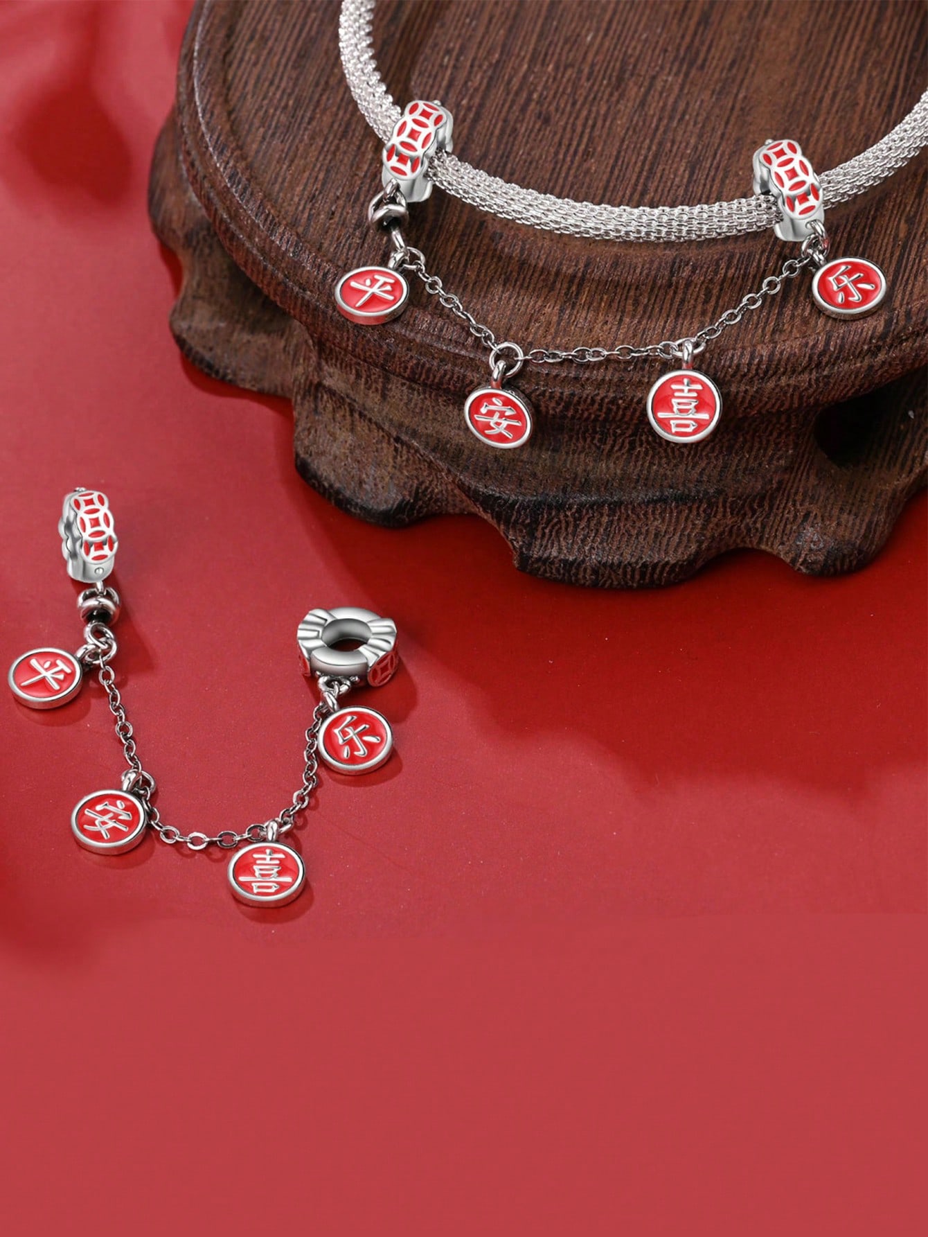 

Charm Bead Components Plata Peace and joy Bead Components Safety Chains Charm Bead Component Copper Metal Plated Compatible With Copper Metal